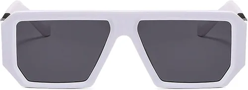 Vista 4 de TruFabV Lentes de sol cuadrados grandes retro para hombres y mujeres, diseño de moda, aviador, parte superior plana, pantallas rectangulares