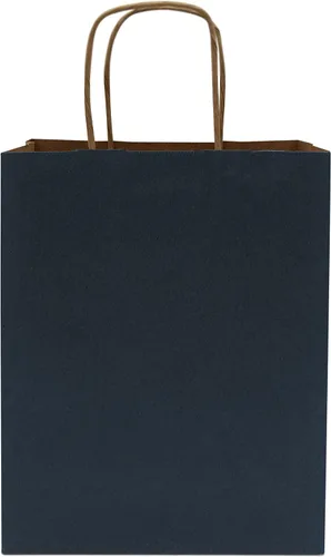 Vista 8 de Prime Line Packaging Bolsas de regalo de papel, bolsas de regalo azul marino, pequeñas con asas, bolsas de compras para negocios, golosinas