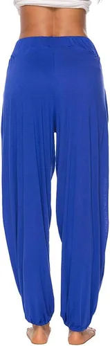 Vista 3 de AvaCostume - Pantalones de harén de corte alto para mujer, estilo hippie