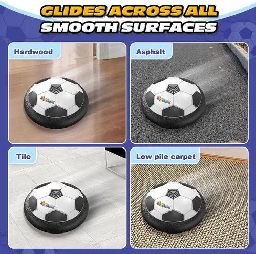 Vista 6 de ShyLizard Balón de Fútbol Hover, Regalos de Juguetes para Niños de 3, 4, 5, 6, 7, 8 Años, Balón de Fútbol Infantil con Energía de Aire y Luz LED