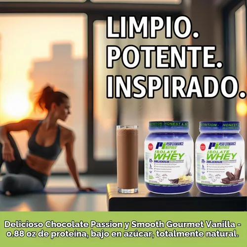 Vista 9 de Performance Inspired Nutrition Isolate - Proteína de suero en polvo – 0.88 oz de proteína de absorción rápida – BCAA y L-glutamina añadida – Limpio
