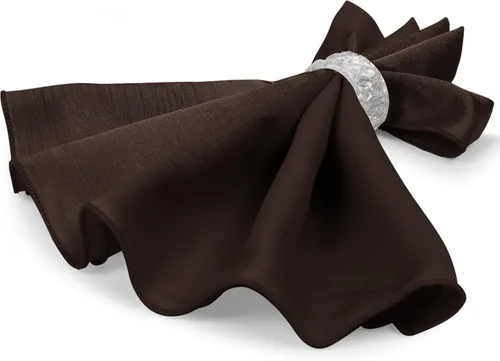 Vista 7 de Ultimate Textile -1 docena - Reversible Shantung Satin - Majestic - Servilletas de tela Majestic de 17 x 17 pulgadas color marrón chocolate