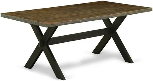 Vista 25 de East West Furniture VT026 Mesa de comedor estilo V – una mesa de cocina rectangular con patas elegantes, 36 x 60 pulgadas, multicolor