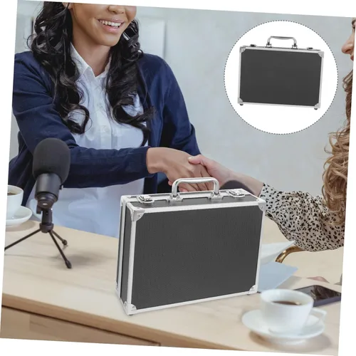 Vista 8 de Caja de herramientas de aluminio rígido para hombres Caja de aluminio con forro de esponja Portátil Caja de almacenamiento de herramientas duras