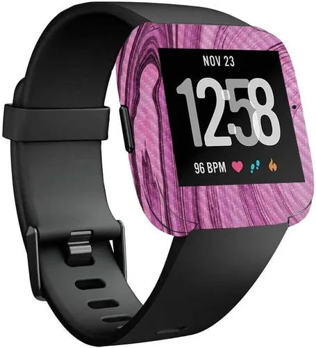 Vista 8 de MightySkins Piel de Fibra de Carbono para Fitbit Versa – Madera abstracta Protectora y duradera Acabado de fibra de carbono texturizada Fácil