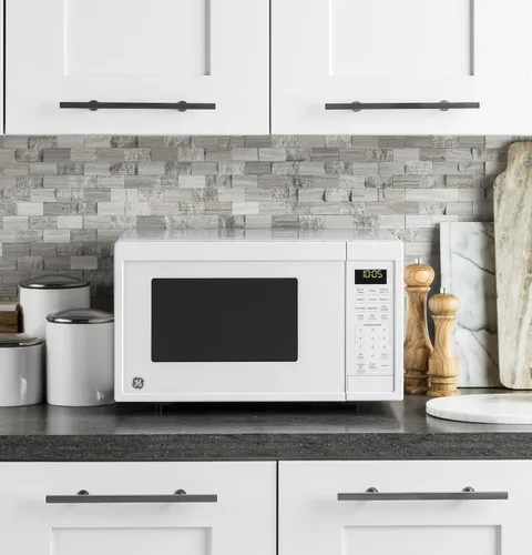 Vista 5 de GE hornos microondas de mostrador, Pequeño, Blanco
