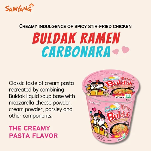 Vista 5 de Buldak Ramen Fideos de 3 sabores de fideos variados – 2 unidades picantes, carbonara, queso – Total 3 unidades (1 paquete cada uno) – Fideos ramen