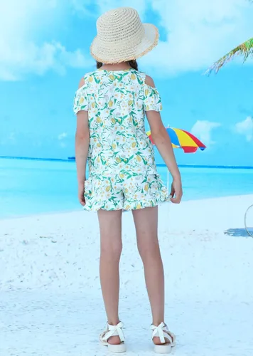 Vista 5 de Conjunto de camiseta sin mangas y shorts para niñas, ropa para verano, set de 2 piezas, 2 a 7 años