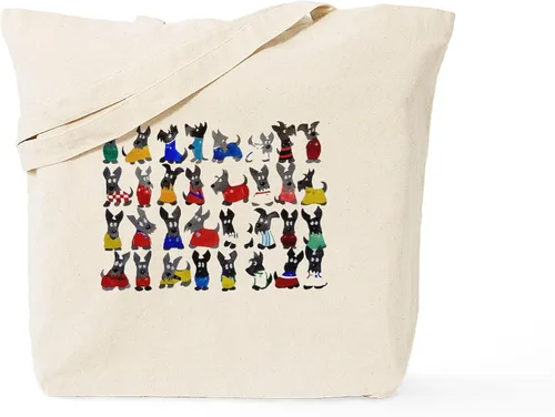 Vista 10 de CafePress American Scottie - Bolsa de compras de lona beige natural reutilizable