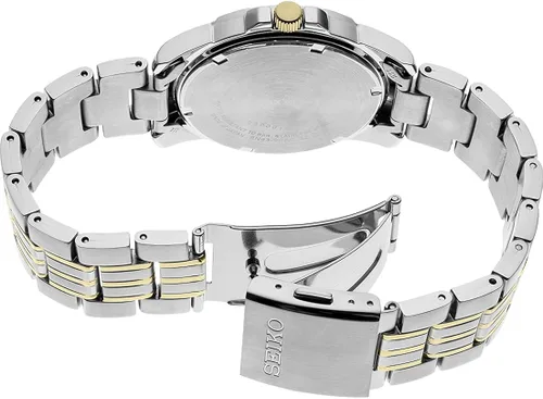 Vista 3 de SEIKO Reloj de vestir de cuarzo japonés para hombre con correa de acero inoxidable plateado 10 modelo SUR356 Gris