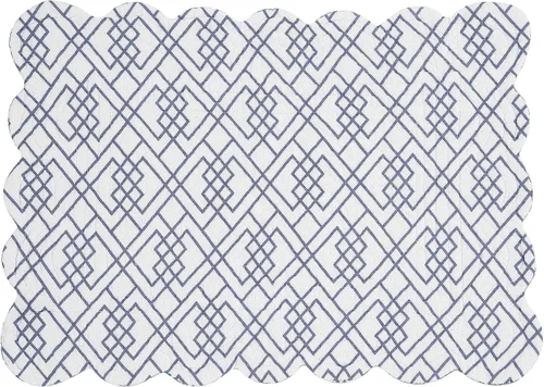 Vista 3 de C&F Home Juliet - Juego de 6 manteles individuales rectangulares acolchados reversibles con patrón de cachemira azul, verde y blanco