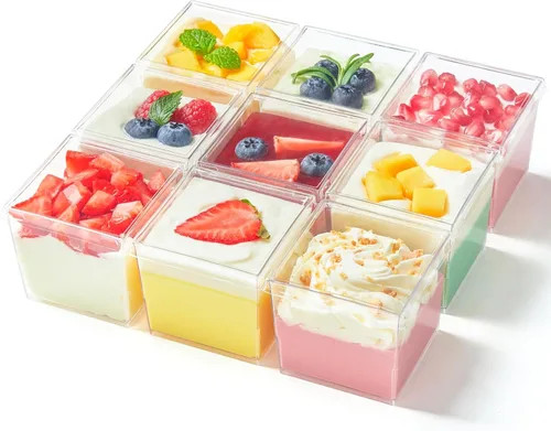 Vista 9 de Mini tazas de postre en forma de corazón de 5 onzas con tapas
