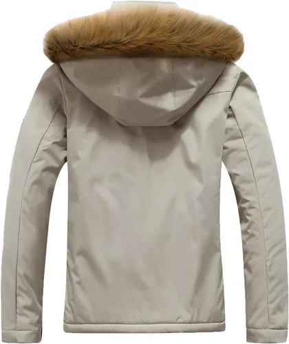 Vista 2 de MOERDENG Chaqueta de esquí impermeable para mujer, chaqueta de nieve de invierno cálida con capucha, abrigo de nieve de montaña resistente al