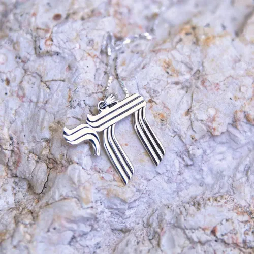 Vista 6 de Marina Meiri Joyería - Collar de cadena de plata de ley 925 real con dije clásico de ficha judía grande, cadena de caja de 24 pulgadas
