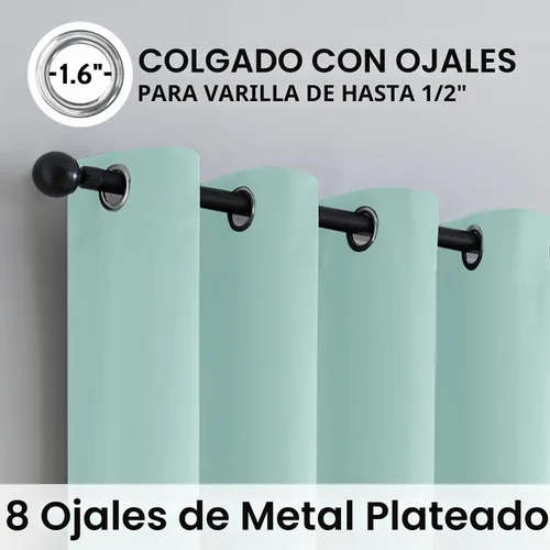Vista 6 de SimpleHome Cortinas opacas 100% aguamarina, oscurecimiento de la habitación Aqua