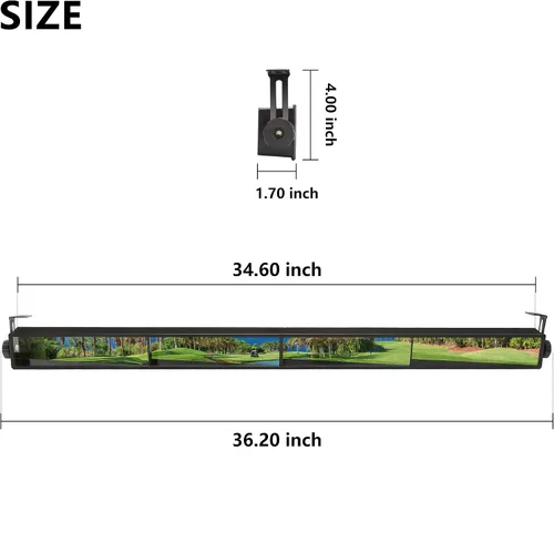Vista 8 de 10L0L Espejo retrovisor gran angular de 4 paneles para carrito de golf, ajuste universal para Yamaha, Club Car, EZGO, elimina puntos ciegos