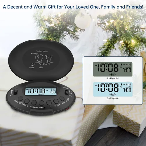 Vista 7 de DreamSky Reloj despertador vibratorio para personas que duermen mucho y Negro