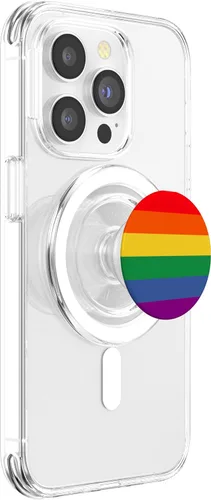 Vista 4 de Bandera del orgullo LGBT de colores arcoíris PopSockets MagSafe PopGrip para iPhone