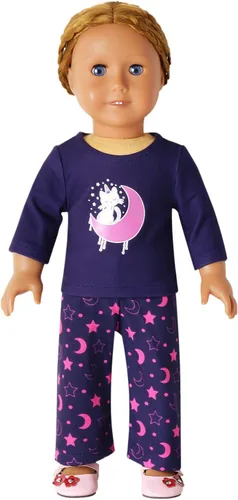 Vista 41 de QPANCY Conjunto de pijamas a juego para niñas y muñecas, pijamas de manga larga para otoño e invierno