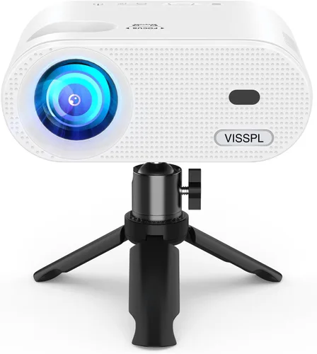 Vista 10 de Mini proyector con WiFi y Bluetooth, proyector VISSPL Full HD 1080P, proyector portátil para exteriores con trípode, proyector de cine en casa