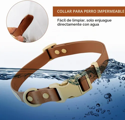 Vista 5 de Wolfone - Collar impermeable para perros con hebilla de liberación rápida, collar ajustable lindo para perros, cómodo, resistente, duradero, a