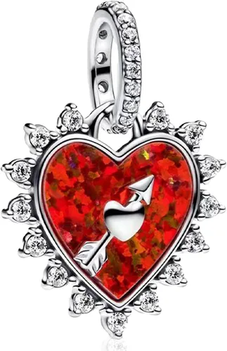 Vista 35 de Abalorios de plata de ley 925 para pulseras, dijes de amor y corazón, flor de cerezo, joyería para mujer