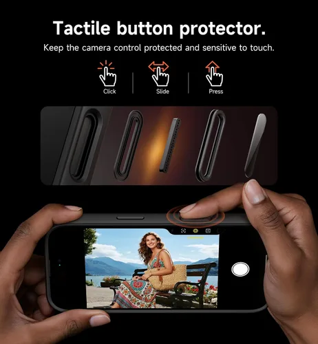 Vista 6 de SURITCH Funda para iPhone Air con cubierta de control de cámara, funda deslizante para cámara y soporte ajustable, compatible con MagSafe, a prueba