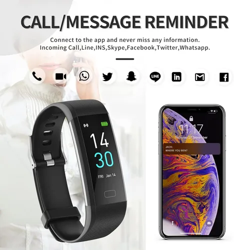 Vista 6 de IP68 - Monitor de fitness impermeable, monitor de ritmo de calor de presión arterial, reloj inteligente, monitor de sueño de oxígeno en sangre