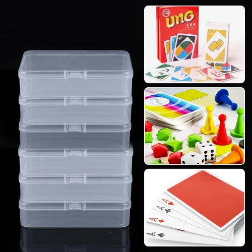 Vista 4 de Cajas de plástico transparente para tarjetas de juego de póquer cerradas, cajas de cartas de juego de póquer, caja de almacenamiento de plástico