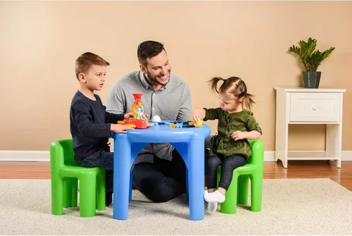 Vista 4 de Little Tikes Bright 'n Bold Mesa y sillas, verde/azul, 24 x 24 x 18