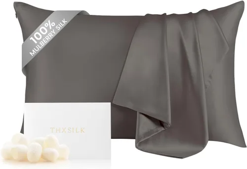 Vista 12 de THXSILK Funda de almohada 100% seda de morera para la salud del cabello y la piel, funda de almohada suave y lisa con cremallera oculta, ambos lados