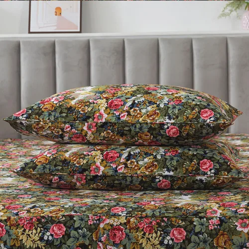 Vista 8 de FADFAY Juego de sábanas tamaño King de algodón cepillado de alta calidad, sábana bajera ajustable con bolsillo profundo, ropa de cama