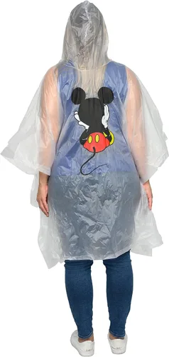 Vista 5 de Disney Mickey Mouse - Poncho de lluvia con capucha estampado unisex para adultos