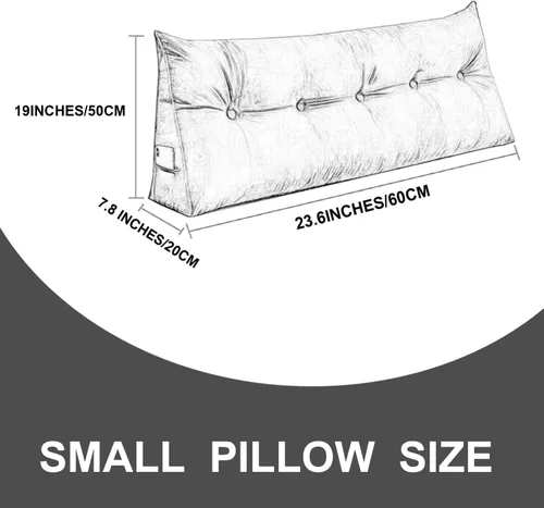 Vista 5 de Almohada triangular de cuña para cabecero, cojín de tamaño Queen, almohada de lectura para reposo prolongado, respaldo para sofá cama, litera, Beige