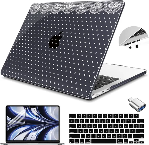 Vista 41 de Teryeefi Funda rígida para MacBook Air M3, M2, M4, MacBook Air de 13 pulgadas 2025, 2024, 2023, 2022, versión A3240, A3113, A2681, carcasa rígida