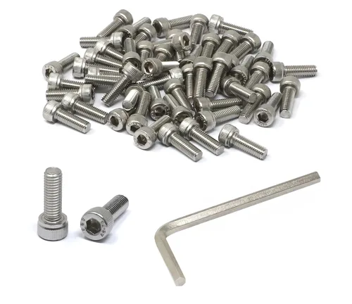 Vista 83 de iexcell Kit de tornillos de cabeza hexagonal de acero inoxidable 304, 100 unidades M2 x 0.157 in, paso de rosca de 0.016 in