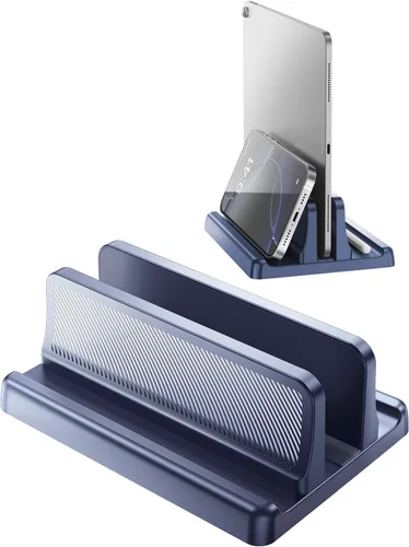 Vista 14 de EAXBUX Soporte vertical 4 en 1 para laptop, Soporte ajustable de plástico ABS para gestión de escritorio, Base para notebook, Soporte vertical