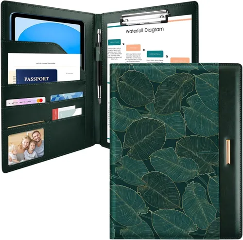 Vista 8 de Carpeta portadocumentos con purpurina/Carpeta portafolio para mujeres y hombres, WAVEYU, elegante y bonita carpeta con cubierta de portafolio