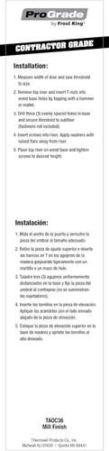 Vista 3 de Frost King TAOC36SP Umbral de umbral ajustable de aluminio y roble, acabado molino