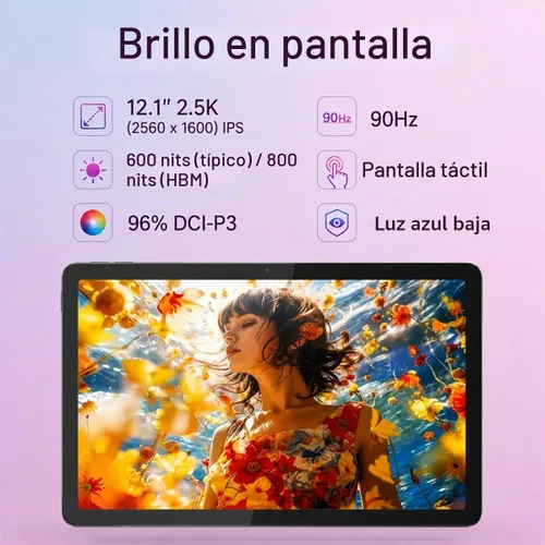 Vista 4 de Lenovo Idea Tab Plus AI Android Tablet, pantalla táctil QHD+ de 12.1 pulgadas, 2.5K QHD+, MediaTek Dimensity 6400, almacenamiento de 128 GB +