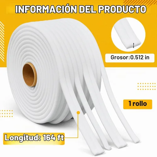 Vista 2 de Pangda 1 rollo de 1/2 pulgada x 54 yardas, cinta de enmascarar de espuma de borde suave blanca automotriz para sellar juntas de puertas