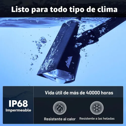 Vista 5 de AloftSun Luces solares con sensor de movimiento para exteriores, 30 luces LED / IP68 impermeables, luces solares de movimiento para exteriores, 3