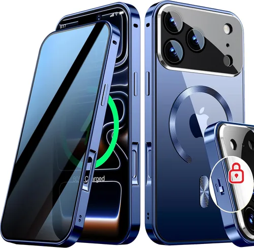 Vista 36 de Funda magnética de privacidad para iPhone 13 Pro, protección completa de la cámara, color negro [Mechanical Lock][Compatible with MagSafe]