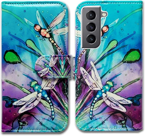 Vista 9 de Bcov Funda para Galaxy S22 Plus, funda de piel con tapa y soporte para tarjeta y soporte para Samsung Galaxy S22 Plus 5G / S22+ Patrón de pájaro