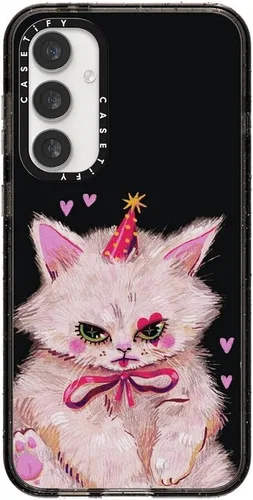 Vista 85 de CASETiFY Funda de impacto para Galaxy S22+ - Adhesivo Aries Moross, color negro transparente