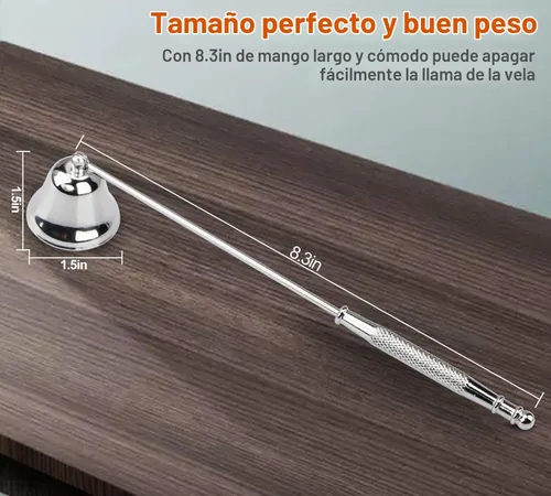 Vista 2 de GOSGOONE - Detector de velas, elegante extintor de velas con mango largo, con bisagras, accesorio para apagar la llama de la vela de forma segura