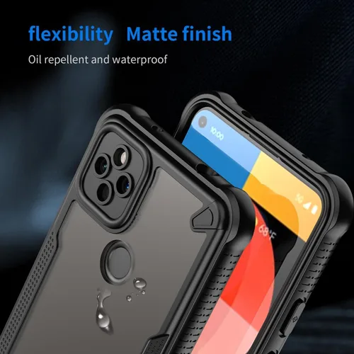 Vista 6 de Case for Pixel 5A 5G Case, for Google5A G1F8F Cases with Tempered Glass Screen Protector, Frosted Translucent Back Cover Non-Slip Protective Phone