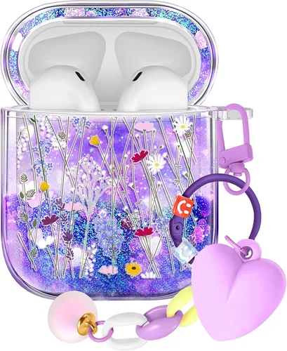 Vista 21 de Funda para Apple para Airpods 4 Case 2024 - Arena Movediza Líquida Arte Artístico Estético Funda Mujer Chica Mujeres Brillante Brillo Purpurina
