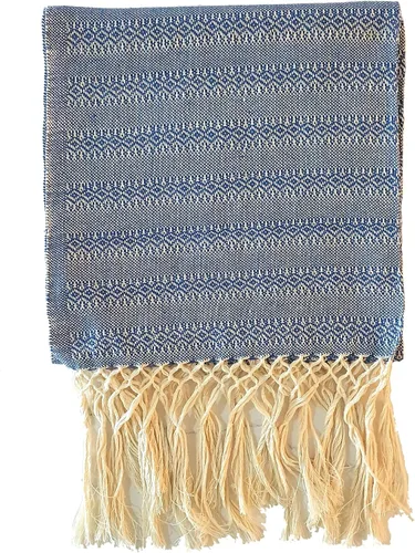 Vista 10 de ALKIMIA INC Chal Rebozo de algodón hecho a mano mexicano Negro