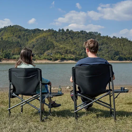 Vista 2 de TIMBER RIDGE Silla de camping de gran tamaño de aluminio, soporte 400lbs